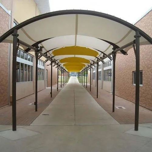 Walkway Covering Tensile Structure - High-Quality Tensile Fabric, Various Thickness Options in mm, Waterproof, Sleek White Design | Ideal for Parking Areas