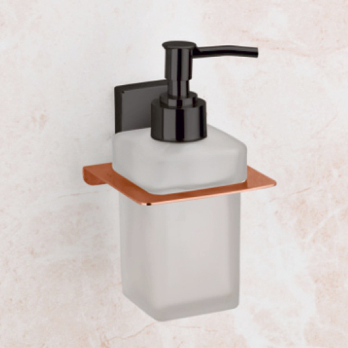 Charm Rose Gold And Black Liquid Soap Dispenser - Color: As Per Requirement