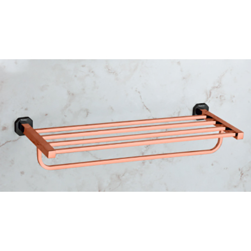 Setik Rose Gold And Black 24inch Towel Rack