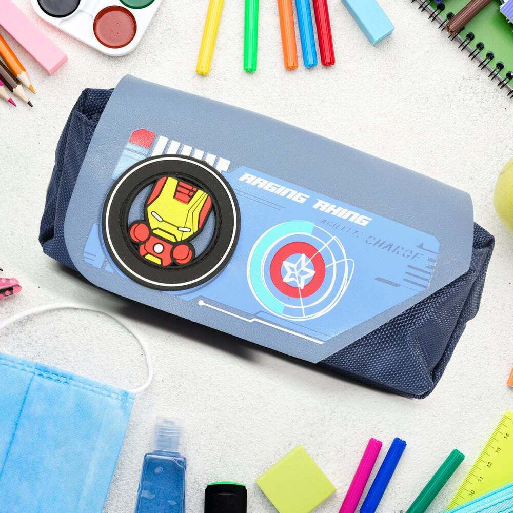 Pencil Pouch With Zippers - Fabric, 23x13x5 Cm | Large Capacity, Double Compartment Design, Ideal For School Supplies & Travel Accessories