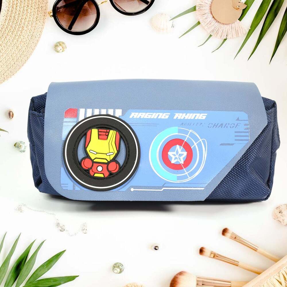 Pencil Pouch With Zippers - Fabric, 23x13x5 Cm | Large Capacity, Double Compartment Design, Ideal For School Supplies & Travel Accessories