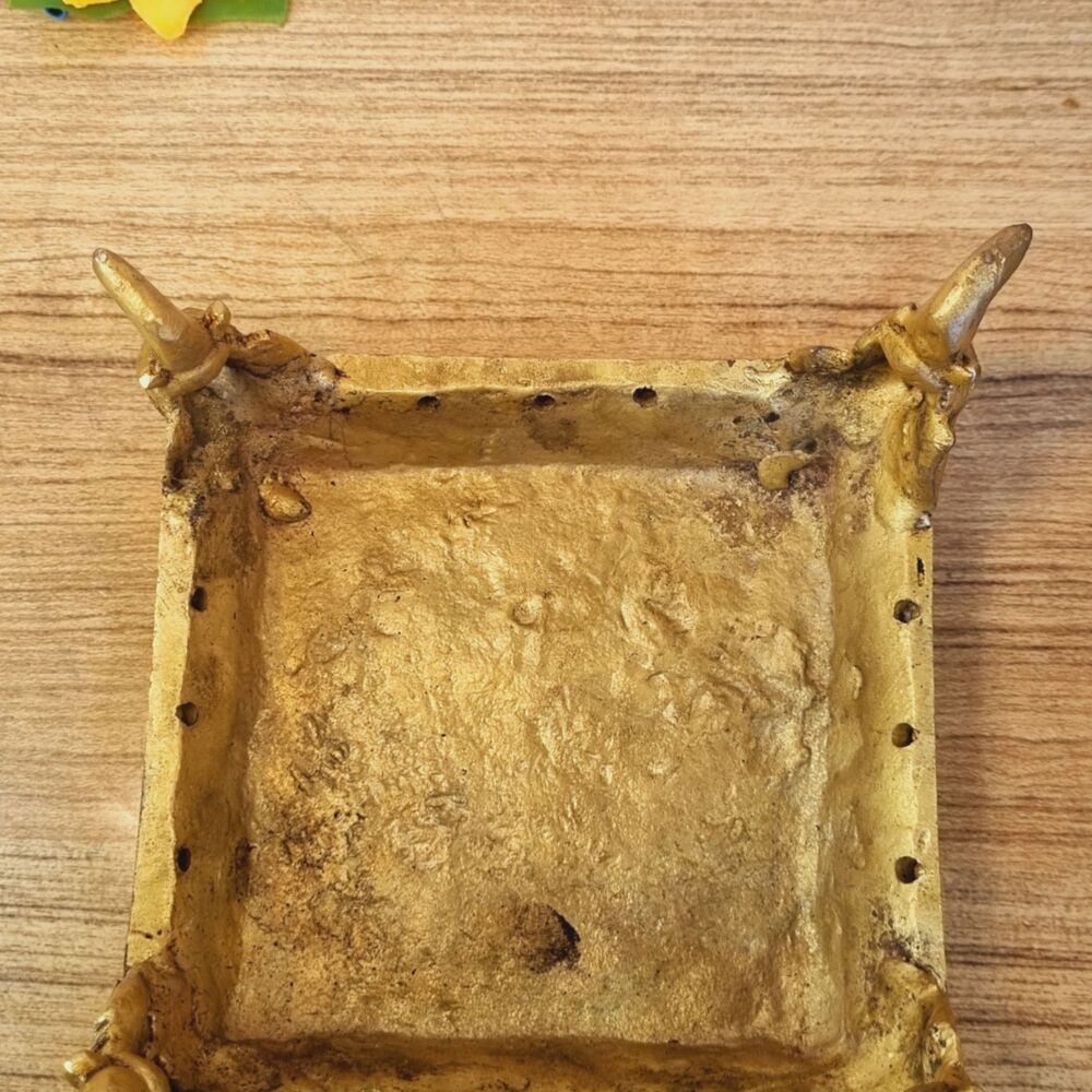 Aakrati Beautiful Brass Yellow Finish Brass Chowki - Shape: As Shown In Figure