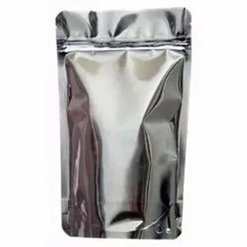 Silver Stand Up Zipper Pouch