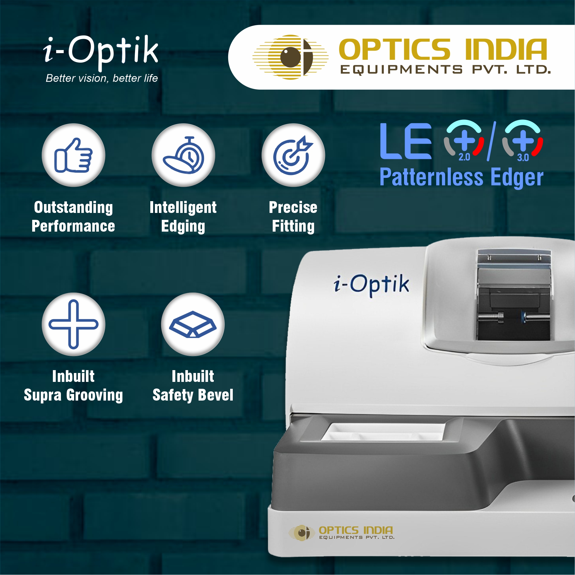 I-optik Patternless Edger - Accuracy: +-0.05 Mm