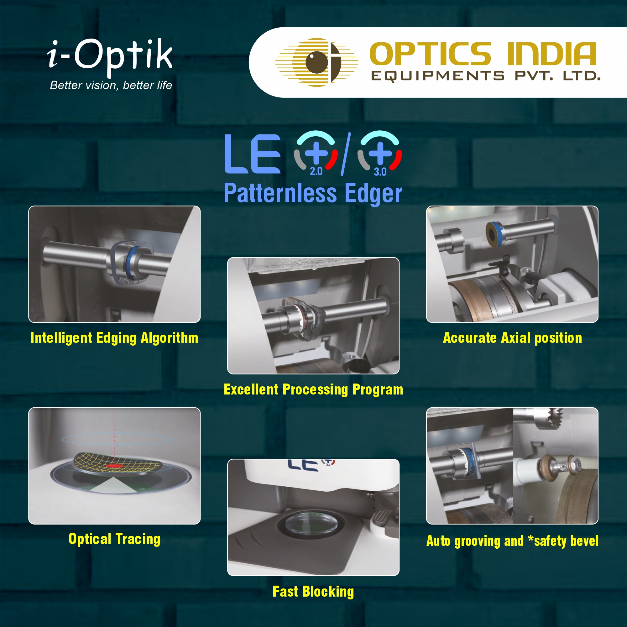 I-optik Patternless Edger - Accuracy: +-0.05 Mm