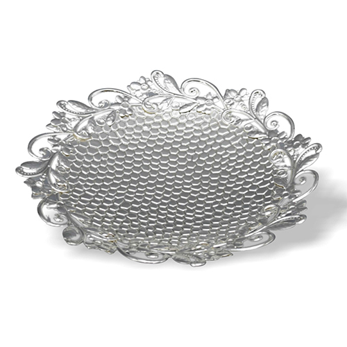 Silver Plated Round Dish - Material: Metal