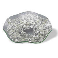 Silver Plated Glass Top Small Tray