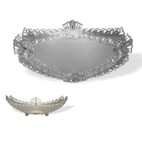 Silver Plated Oval Dish - Material: Metal