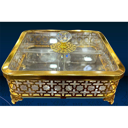 Golden Square Box With Partition - Color: Silver