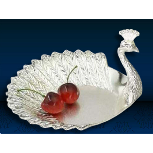 Silver Plated Peacock Platter - Material: Metal