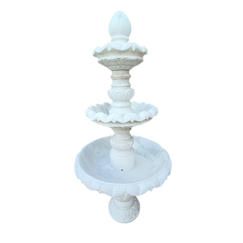 White Marble Fountain - Color: As Per Requirement