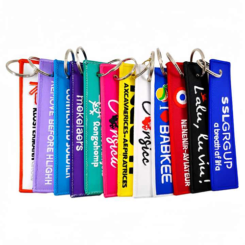 Embroidered Promotional Gifts Custom Text Letter Logo Keychain - Color: Different Available