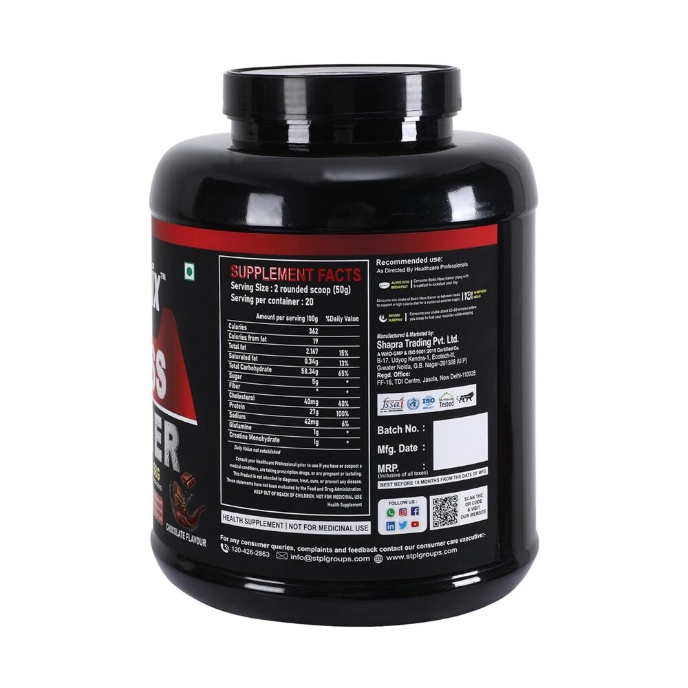Mass Gainer - Powder Formulation | Non-prescription Dosage, Chocolate Flavor, 18-month Shelf Life, Store In Cool & Dry Place