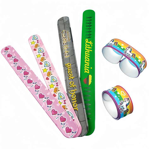 Printed Silicone Rubber Slap Snap Band