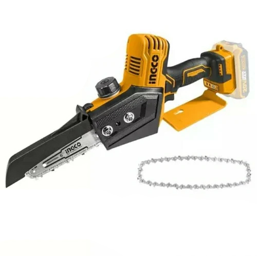 Ingco 20V 900W Lithium-Ion Chain Saw Machine - Finish: Plastic Coated