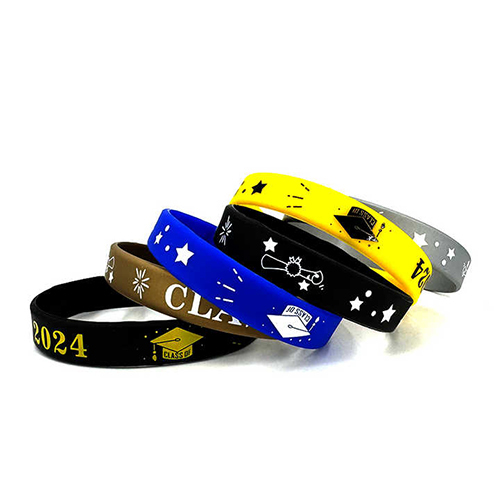 Custom Printing Logo Fashion Student Silicone Wristband - Color: Different Available