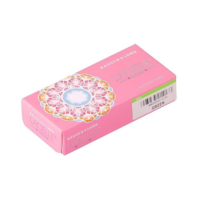 Bausch & Lomb Lacelle Circle Green Color Monthly Contact Lens (2 Lens/Box) Plano