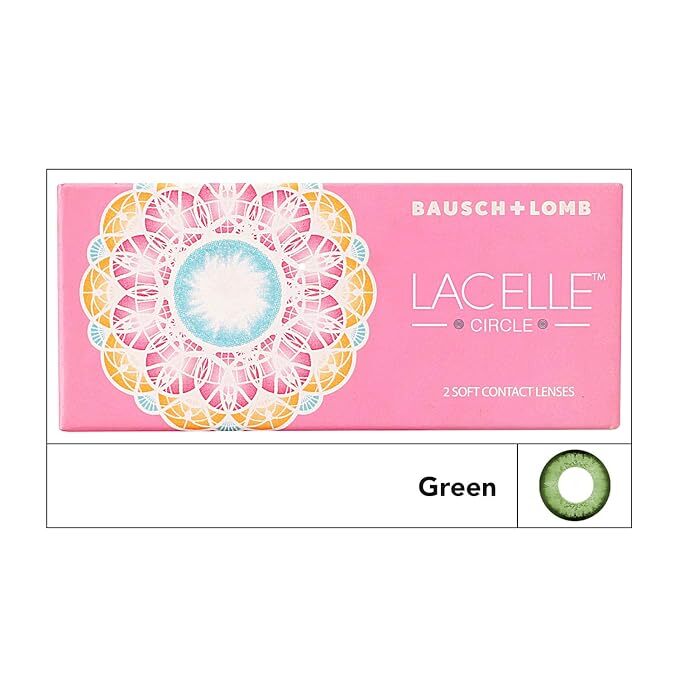 Bausch & Lomb Lacelle Circle Green Color Monthly Contact Lens (2 Lens/Box) Plano