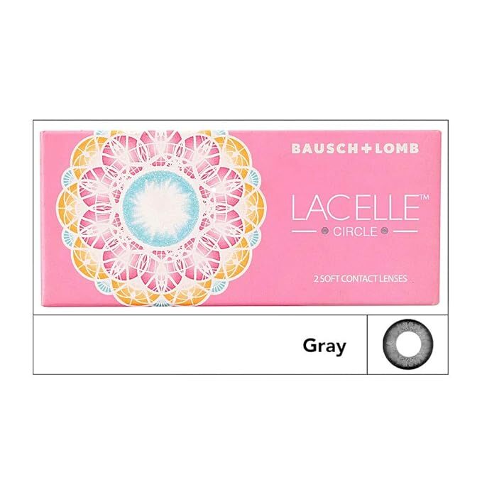 Bausch & Lomb Lacelle Circle Gray Color Monthly Contact Lens (2 Lens/Box) Plano