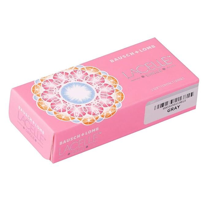 Bausch & Lomb Lacelle Circle Gray Color Monthly Contact Lens (2 Lens/Box) Plano