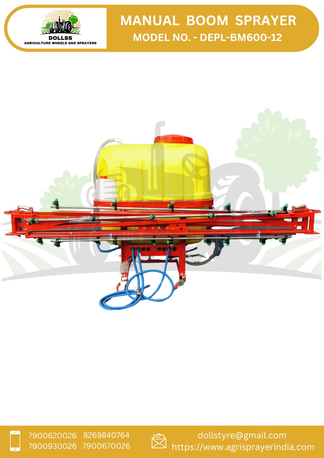 Boom Sprayers Standard Model 600 Lt - Color: Yellow