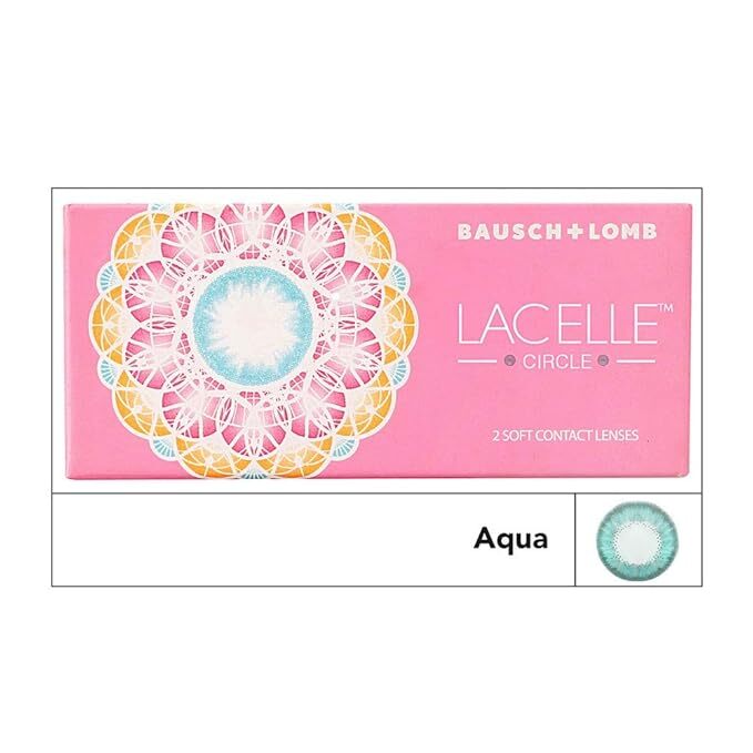 Bausch & Lomb Lacelle Circle Aqua Color Monthly Contact Lens (2 Lens/Box) Plano