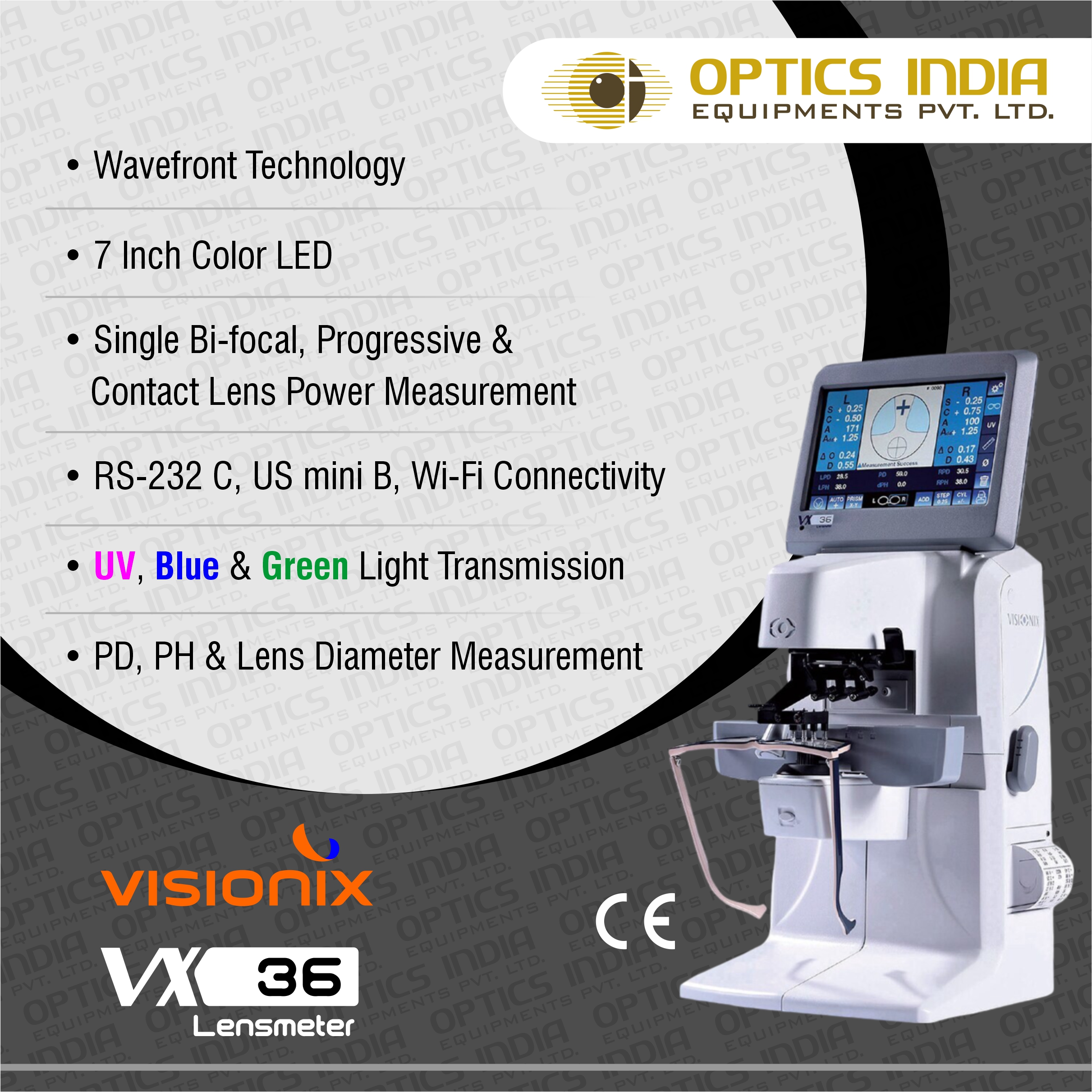 Visionix Vx 36 Automatic Lensmeter - Accuracy: 0.01  %