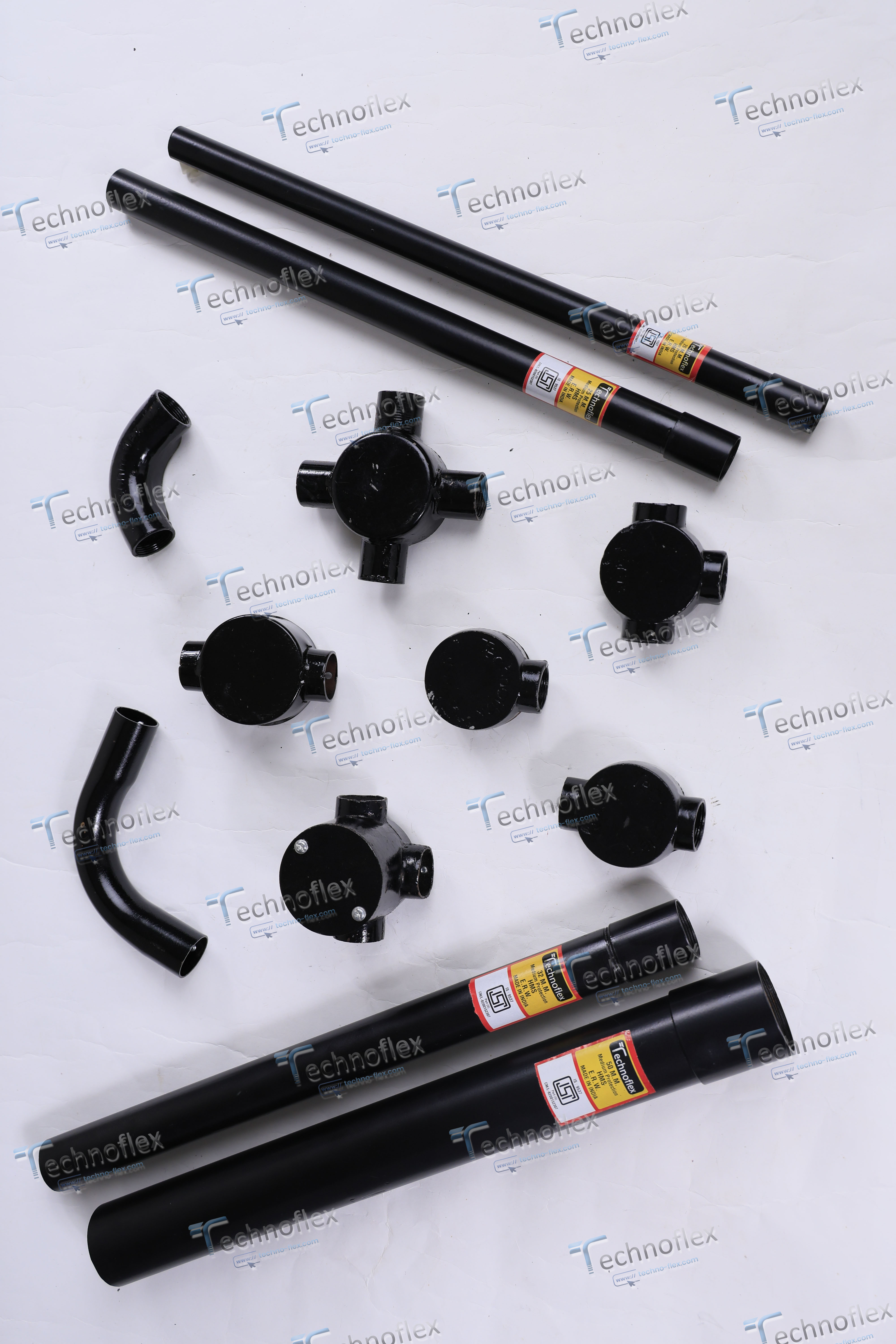 Mild Steel Conduit Pipe - 3 Meters, Round Shape, Black Finish, 1.4 Mm Thickness, Hot Rolled Welded Design, Aisi Standard, Metal Pipe Cap Included | 2-year Warranty