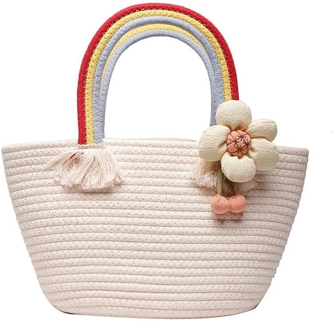 HAND BAG WITH RAINBOW HANDLES