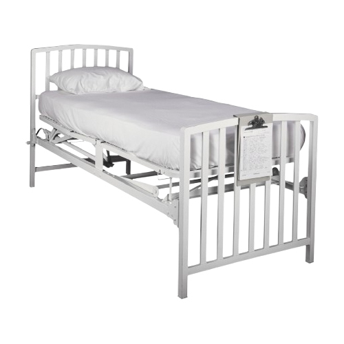 Hospital Patient Bed - Metal Frame, New Condition, White Color | Portable Design, Ideal for Healthcare Settings