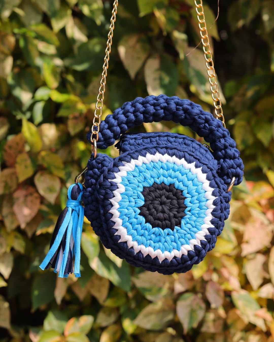 Crochet Evil Eye Round Sling - Color: Multicolor