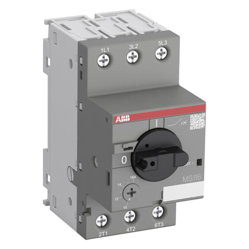 MS116 Manual motor starters with short circuit, overload and phase loss protection