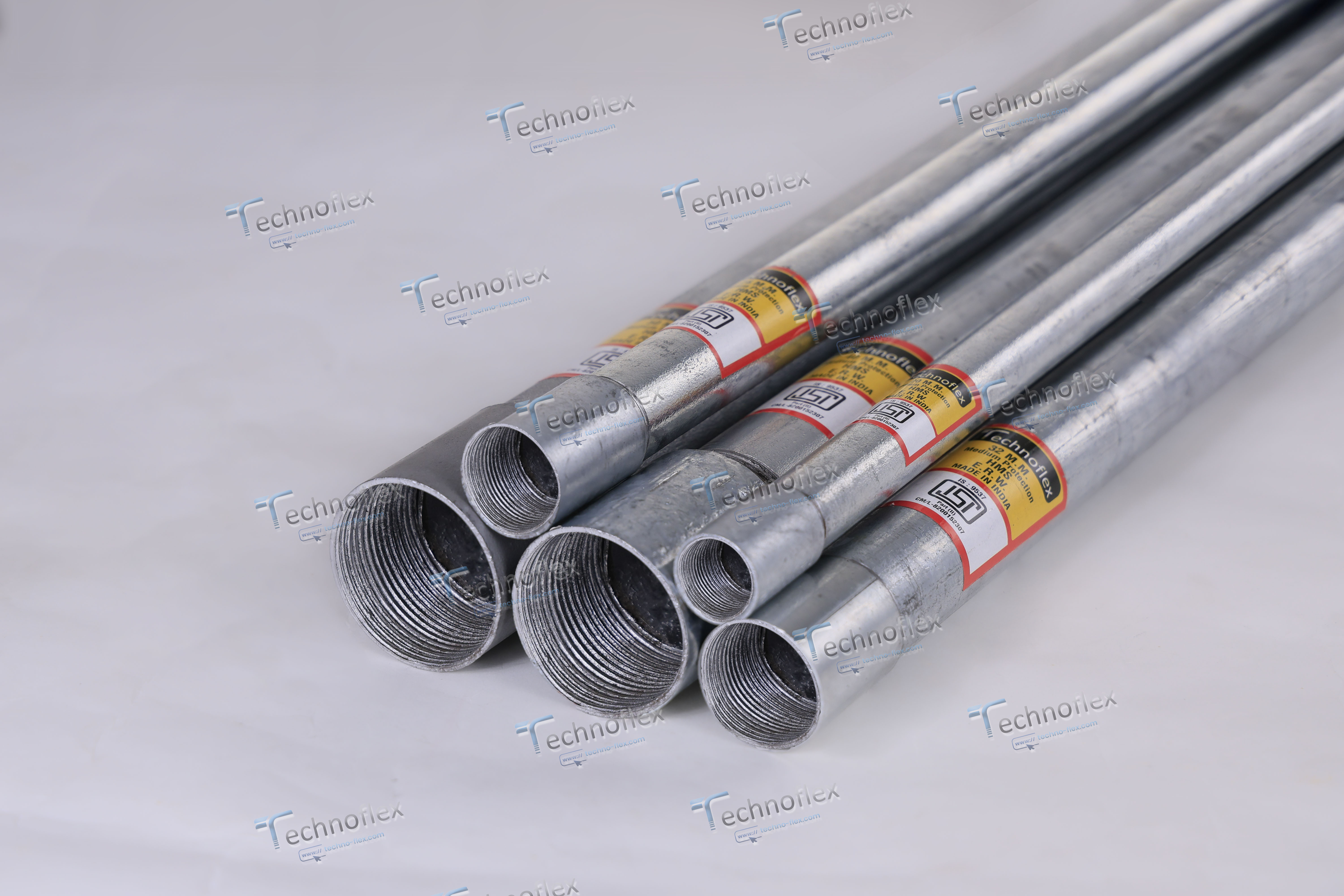 Techno Flex Pipe Steel Gi Conduit Pipes - High-quality Steel, Round Shape, Gray Color, Manual Polish Finish, Galvanized Surface Treatment, 1-year Warranty