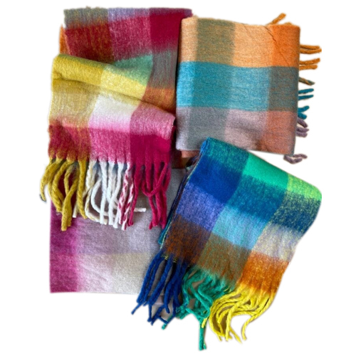 Multicolor Wool Blanket Scarf