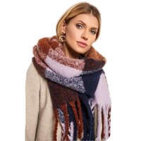 Knitted Throw Muffler - Color: Multicolor