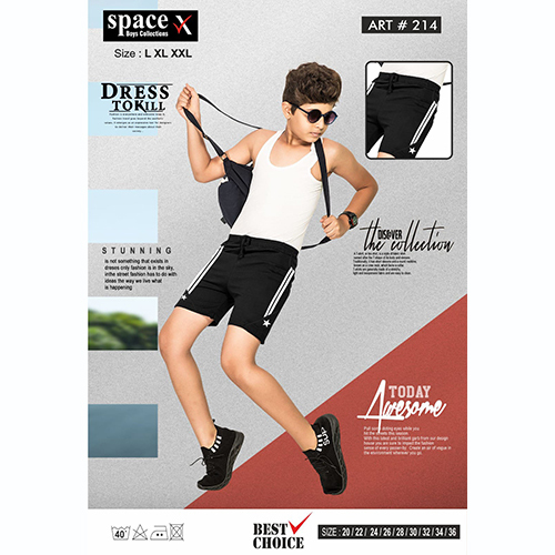 Boys Sports Shorts - Color: Black