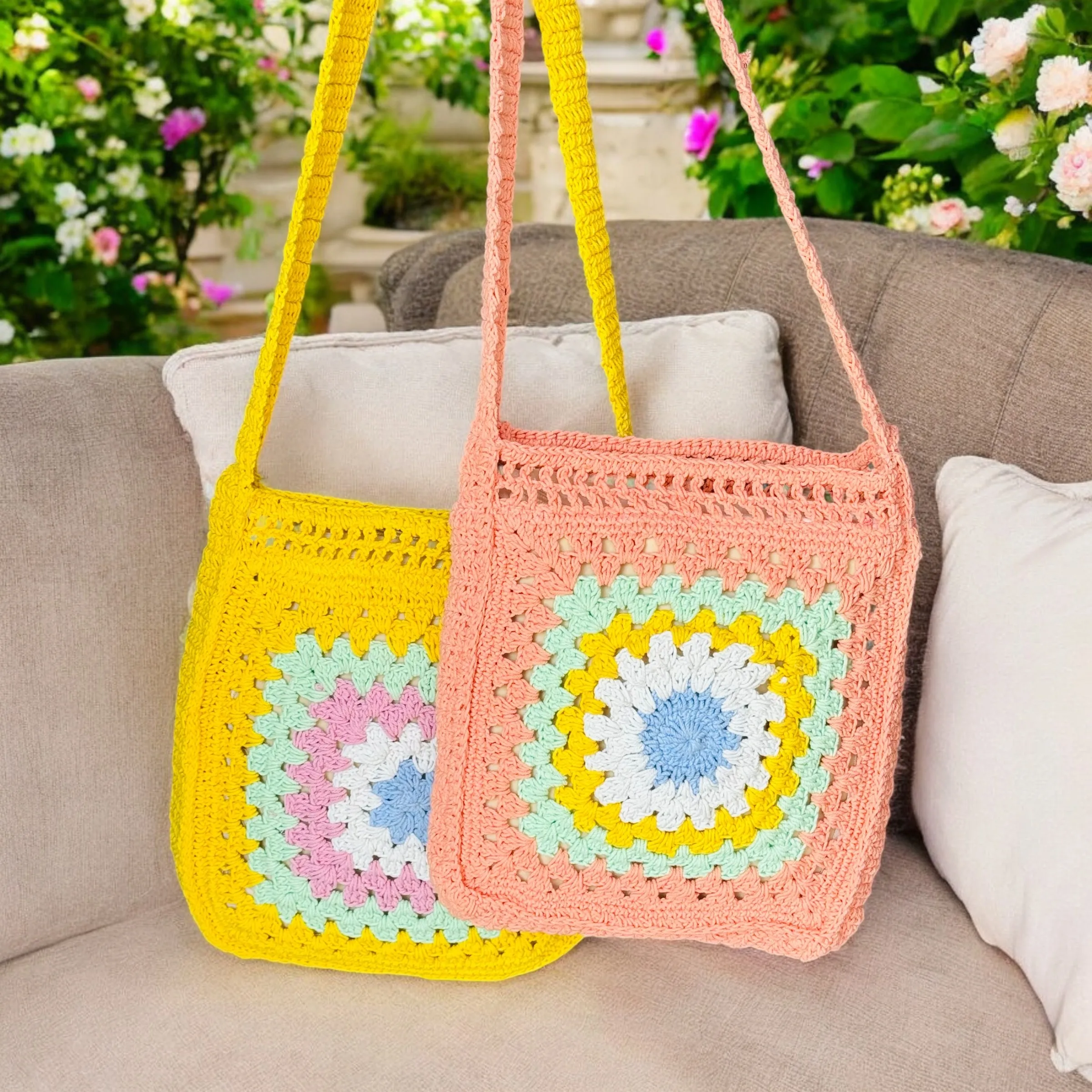 HANDKNITTED BOHO MESSENGER BAG