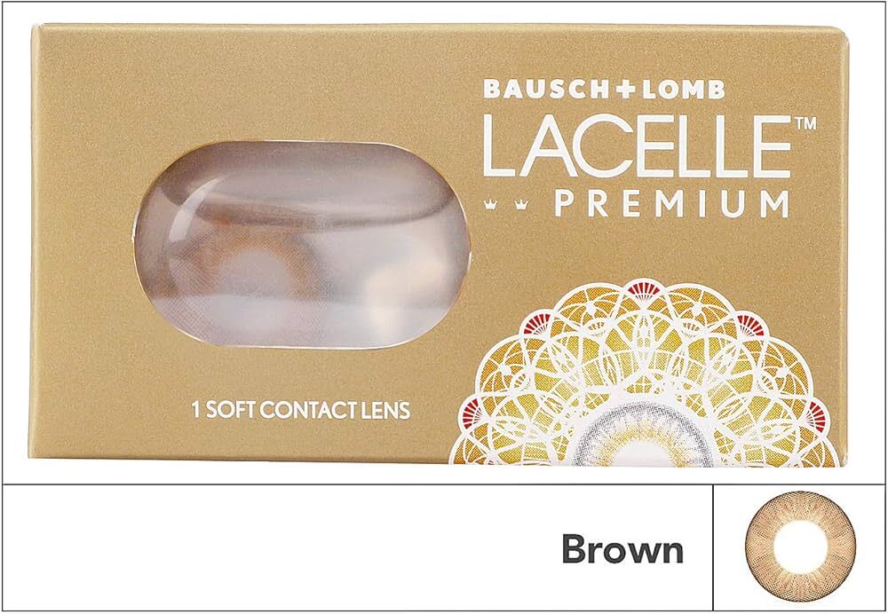 Bausch & Lomb Lacelle Premium Brown Color Monthly Contact Lens (1 Lens/Box) Power