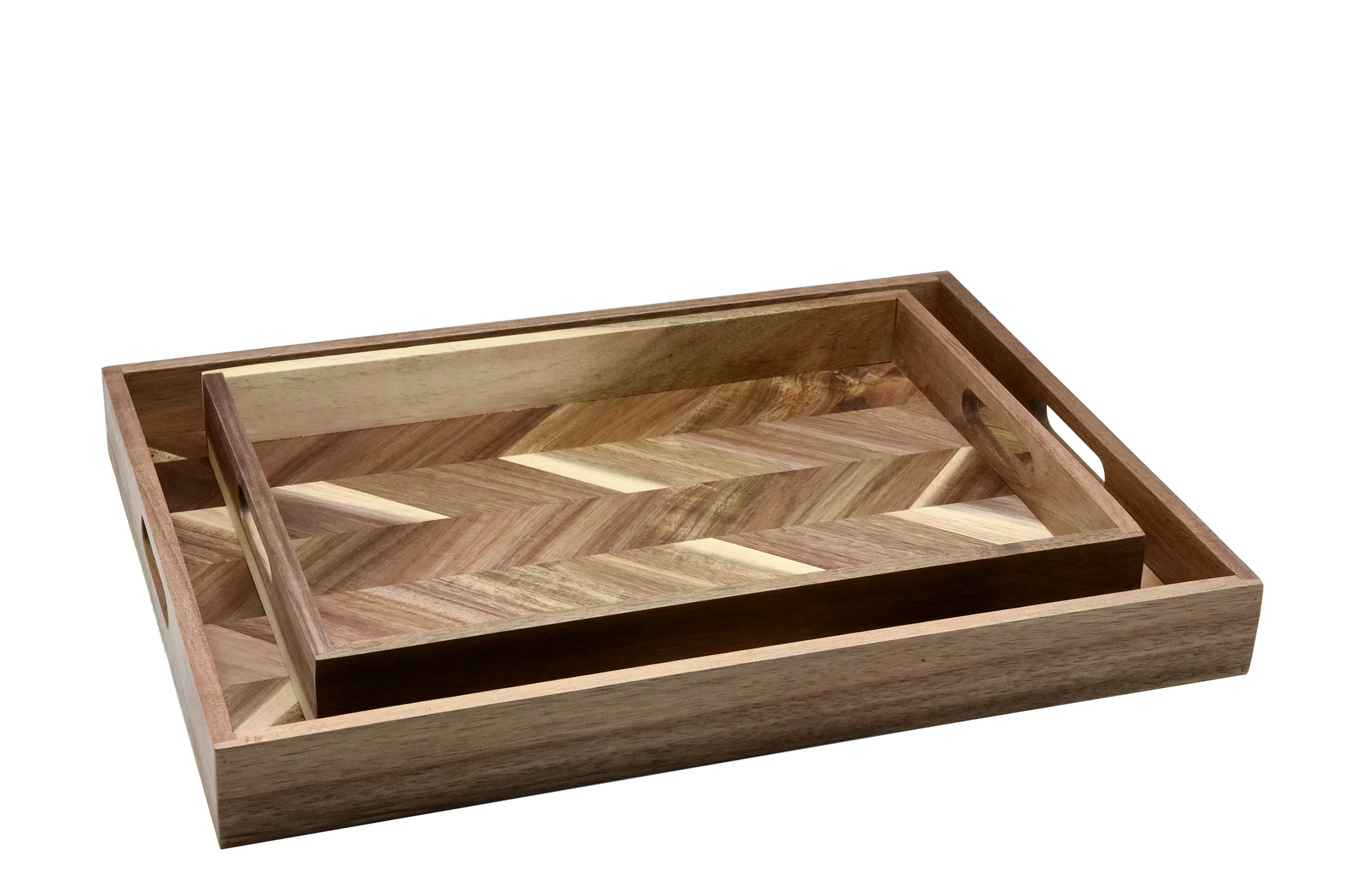 WOODEN TRAY SET