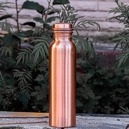 Copper Bottle Plain Copper 1 Liter Bottle - Grade: Aa