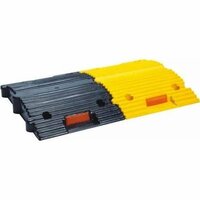 Mall Speed Breaker - Durable Rubber, 500 X 350 X 50mm | High Visibility Black & Yellow, Manual Function, 1-year Warranty
