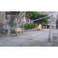 Vertex Manual Boom Barrier - Mild Steel, 10x3 Feet , White Color, Light 5kg, Easily Movable for Industrial Access Control