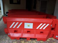 Vertex Water Filled Road Barriers - Color: Red