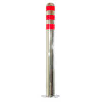 Stainless Steel Road Bollard - 2ft Size, 3 Inches Dimension | High Quality Manual Parking Barrier, Sleek Silver Color, Weather Resistant