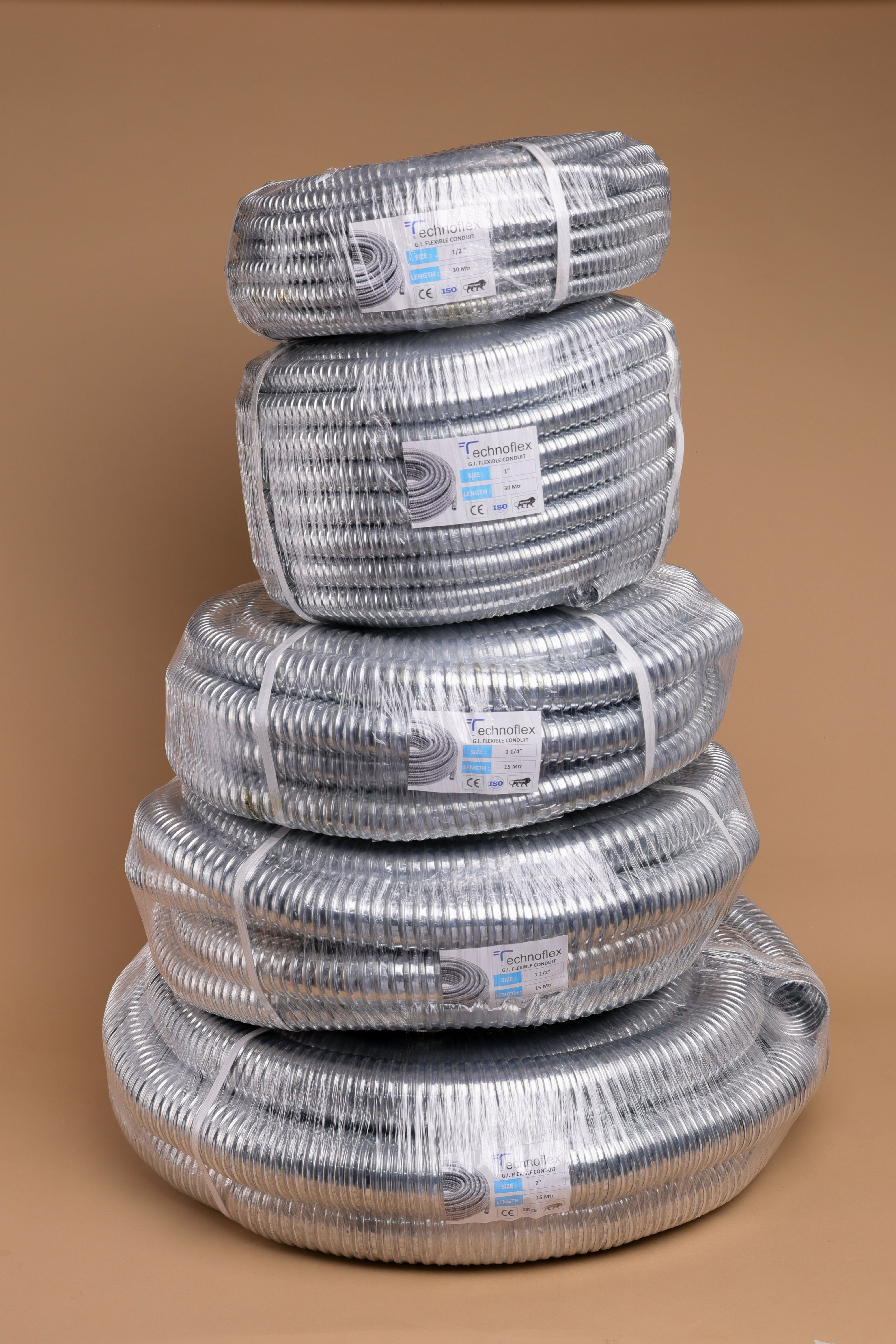 Square Locked Flexible Conduit - Steel, Standard Size, Gray Finish | Rust-proof, High Strength, Maintenance-free, Easy Installation