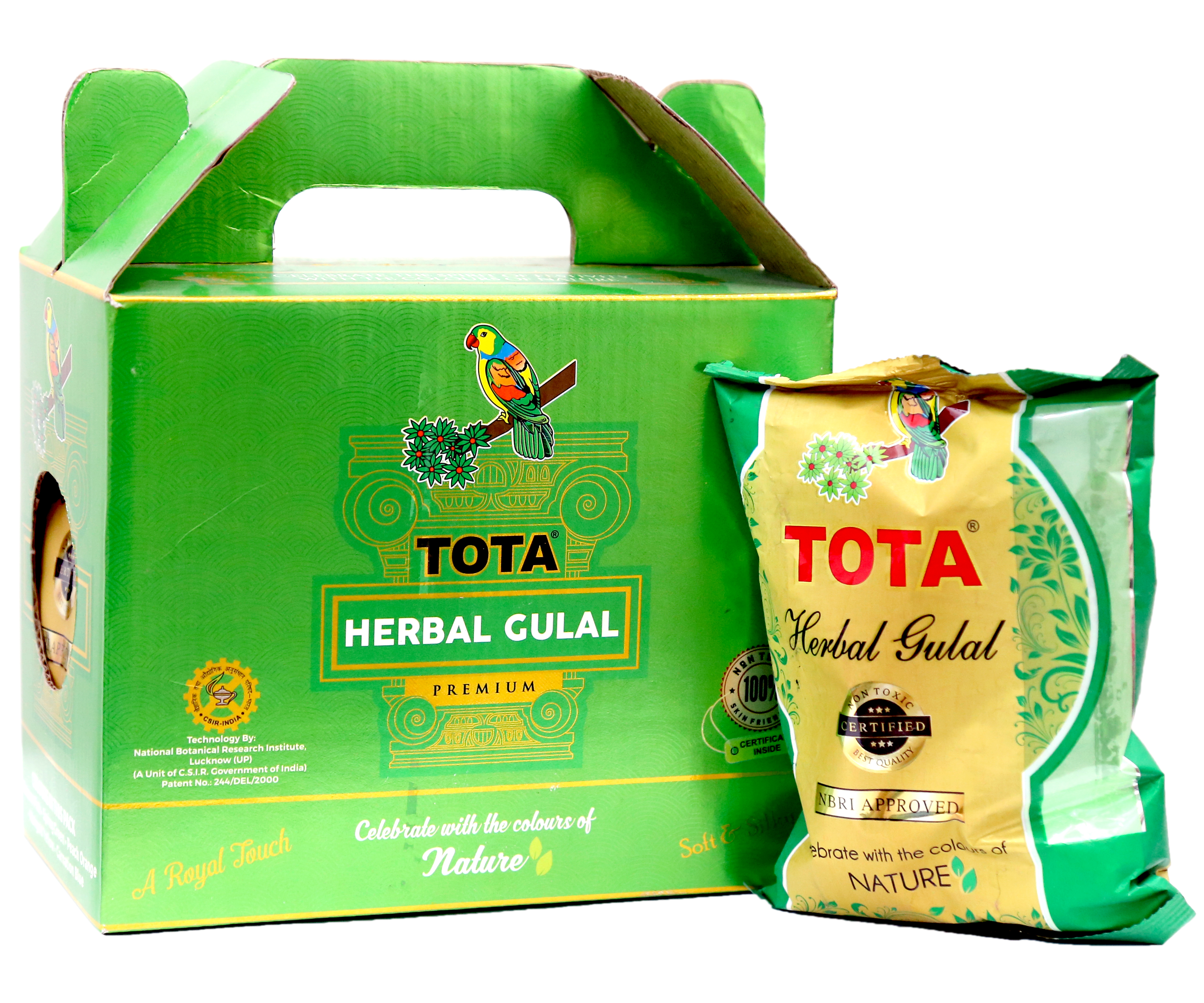 Tota Herbal Gulal Nbri 100g Pc - 100% Food Grade, Multicolor Powder | Soft & Silky Texture, Skin Friendly, Ecofriendly Packaging, Pleasant Fragrance