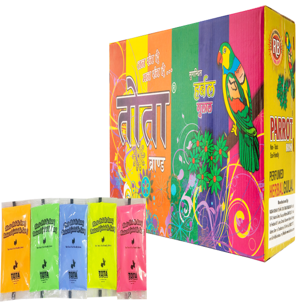 100 Gm Herbal Gulal - Pack Of 6 X 75g, Multicolor Herbal Powder | Non-toxic, Eco-friendly, Skin Friendly, Easy To Clean, Pleasant Fragrance