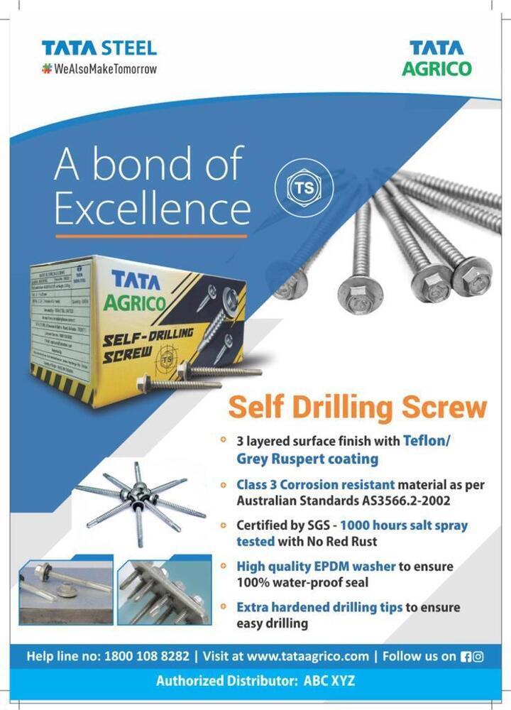 TATA AGRICO SELF DRILLING SCREWS(12-14 X 25 MM)