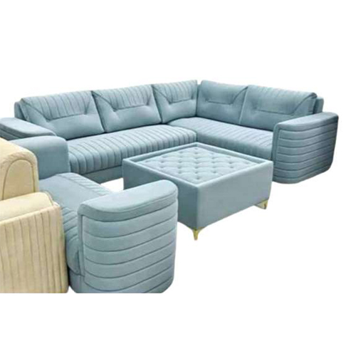 As-05 Velvet Corner L Shape Sofa Set, With Lounger - Color: Different Available