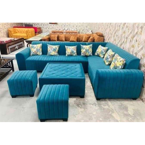 As-014 7 Seater Velvet Corner L Shape Sofa Set - Color: Different Available